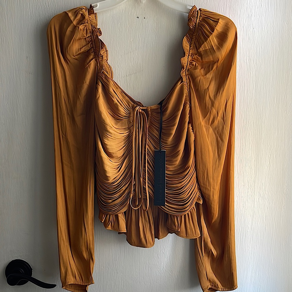 House of Harlow satin ruched top
